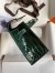 Hermes Kelly Pochette Handmade Bag In Vert Fonce Shiny Alligator Leather