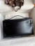 Hermes Kelly Pochette Handmade Bag In Black Box Calfskin