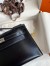 Hermes Kelly Pochette Handmade Bag In Black Box Calfskin