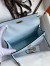 Hermes Kelly Pochette Handmade Bag In Blue Brume Epsom Calfskin