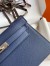 Hermes Kelly Pochette Handmade Bag In Blue Saphir Epsom Calfskin