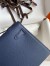 Hermes Kelly Pochette Handmade Bag In Blue Saphir Epsom Calfskin