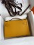 Hermes Kelly Pochette Handmade Bag In Jaune Ambre Epsom Calfskin