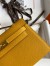 Hermes Kelly Pochette Handmade Bag In Jaune Ambre Epsom Calfskin