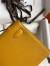 Hermes Kelly Pochette Handmade Bag In Jaune Ambre Epsom Calfskin