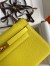 Hermes Kelly Pochette Handmade Bag In Lime Epsom Calfskin