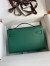 Hermes Kelly Pochette Handmade Bag In Malachite Epsom Calfskin