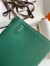 Hermes Kelly Pochette Handmade Bag In Malachite Epsom Calfskin