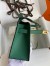 Hermes Kelly Pochette Handmade Bag In Malachite Epsom Calfskin