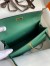 Hermes Kelly Pochette Handmade Bag In Malachite Epsom Calfskin