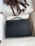Hermes Kelly Pochette Handmade Bag In Black Epsom Calfskin