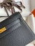 Hermes Kelly Pochette Handmade Bag In Black Epsom Calfskin