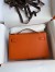 Hermes Kelly Pochette Handmade Bag In Orange Epsom Calfskin