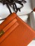 Hermes Kelly Pochette Handmade Bag In Orange Epsom Calfskin