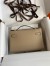 Hermes Kelly Pochette Handmade Bag In Trench Epsom Calfskin