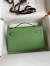 Hermes Kelly Pochette Handmade Bag In Vert Cypres Epsom Calfskin