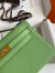 Hermes Kelly Pochette Handmade Bag In Vert Cypres Epsom Calfskin