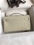 Hermes Kelly Pochette Handmade Bag In Beton Ostrich Leather