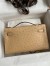 Hermes Kelly Pochette Handmade Bag In Chai Ostrich Leather