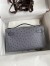 Hermes Kelly Pochette Handmade Bag In Gris Agate Ostrich Leather