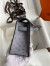 Hermes Kelly Pochette Handmade Bag In Gris Agate Ostrich Leather