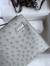 Hermes Kelly Pochette Handmade Bag In Pearl Grey Ostrich Leather