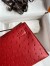 Hermes Kelly Pochette Handmade Bag In Red Ostrich Leather