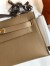 Hermes Kelly Pochette Handmade Bag In Biscuit Swift Calfskin