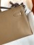 Hermes Kelly Pochette Handmade Bag In Biscuit Swift Calfskin