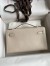 Hermes Kelly Pochette Handmade Bag In Craie Swift Calfskin