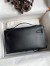 Hermes Kelly Pochette Handmade Bag In Black Swift Calfskin