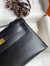 Hermes Kelly Pochette Handmade Bag In Black Swift Calfskin