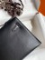 Hermes Kelly Pochette Handmade Bag In Black Swift Calfskin