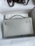 Hermes Kelly Pochette Handmade Bag In Pearl Grey Swift Calfskin 