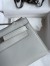 Hermes Kelly Pochette Handmade Bag In Pearl Grey Swift Calfskin 