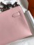 Hermes Kelly Pochette Handmade Bag In Rose Sakura Swift Calfskin