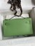 Hermes Kelly Pochette Handmade Bag in Vert Criquet Swift Calfskin