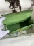 Hermes Kelly Pochette Handmade Bag in Vert Criquet Swift Calfskin