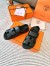 Hermes Men's Genius Sandals In Black Calfskin 