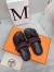 Hermes Men's Chypre Sandals in Black Epsom Calfskin 