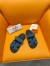 Hermes Men's Chypre Sandals in Blue Suede Calfskin 