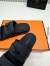 Hermes Men's Jackson Sandal in Black Calfskin