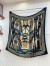 Hermes Blue Fantaisie d'Etriers Shawl 140 