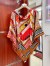 Hermes Noisette Fantaisie d'Etriers Shawl 140 
