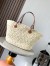 Loewe Medium Anagram Basket Bag in Iraca Palm and Brown Calfskin 