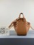 Loewe Mini Hammock Drawstring Bag In Brown Leather