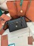Loro Piana Extra Bag L27 in Black Ostrich Embossed Leather