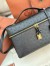 Loro Piana Extra Bag L27 in Black Ostrich Embossed Leather