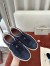 Loro Piana Women's Tennis Walk Sneakers in Blue Suede