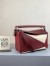 Loewe Small Puzzle Bag In Bordeaux/Garnet/White Calfskin